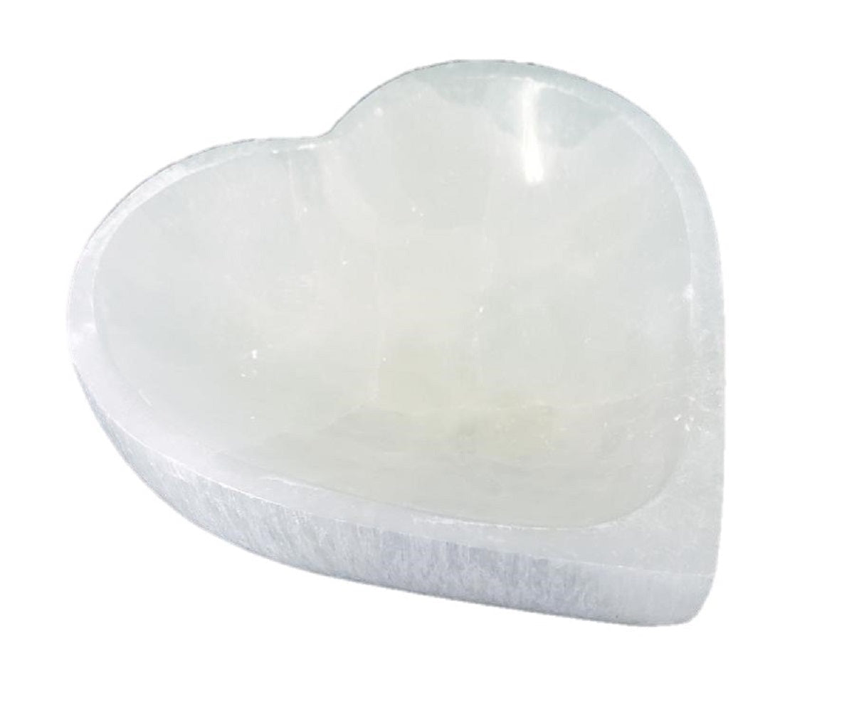 Selenite Heart Bowl 4" - Honeysuckle & Sparrow