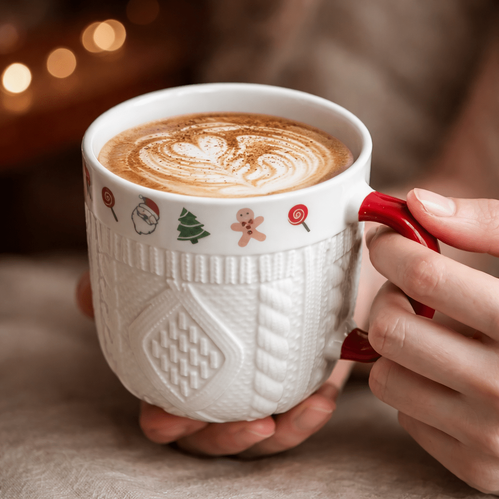 Christmas Ceramic Mug Set – Cozy Sweater Style Coffee Mugs, Holiday Gift - Honeysuckle & Sparrow
