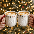 Christmas Ceramic Mug Set – Cozy Sweater Style Coffee Mugs, Holiday Gift - Honeysuckle & Sparrow