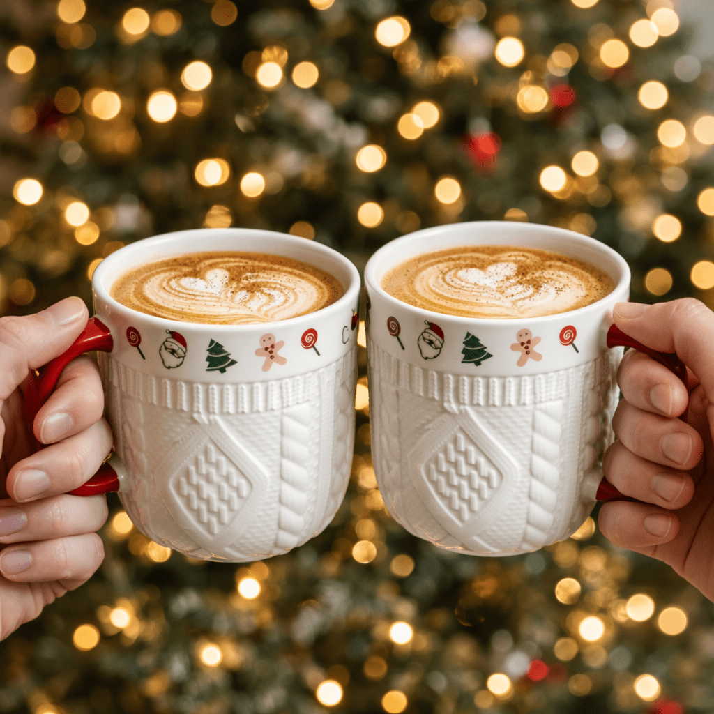 Christmas Ceramic Mug Set – Cozy Sweater Style Coffee Mugs, Holiday Gift - Honeysuckle & Sparrow