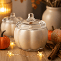 Pumpkin Glass Candle with Lid | Fall Home Decor | Autumn Candle Gift