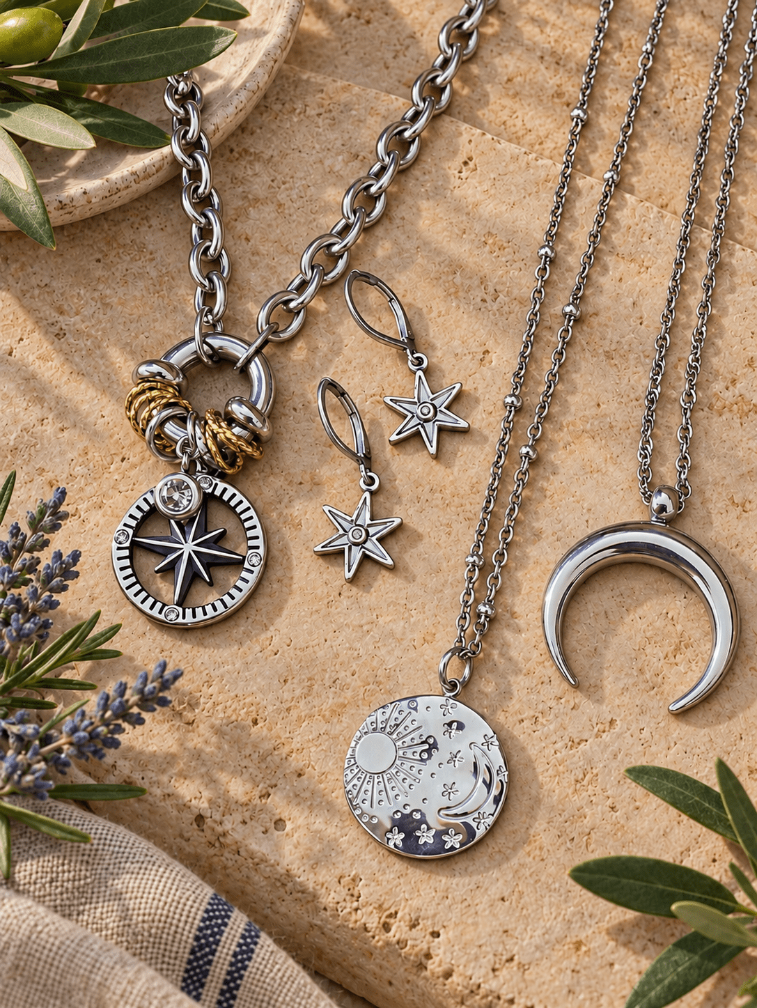 CRESCENT MOON NECKLACE - Honeysuckle & Sparrow