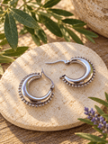 RIVETED MOON HOOPS - Honeysuckle & Sparrow
