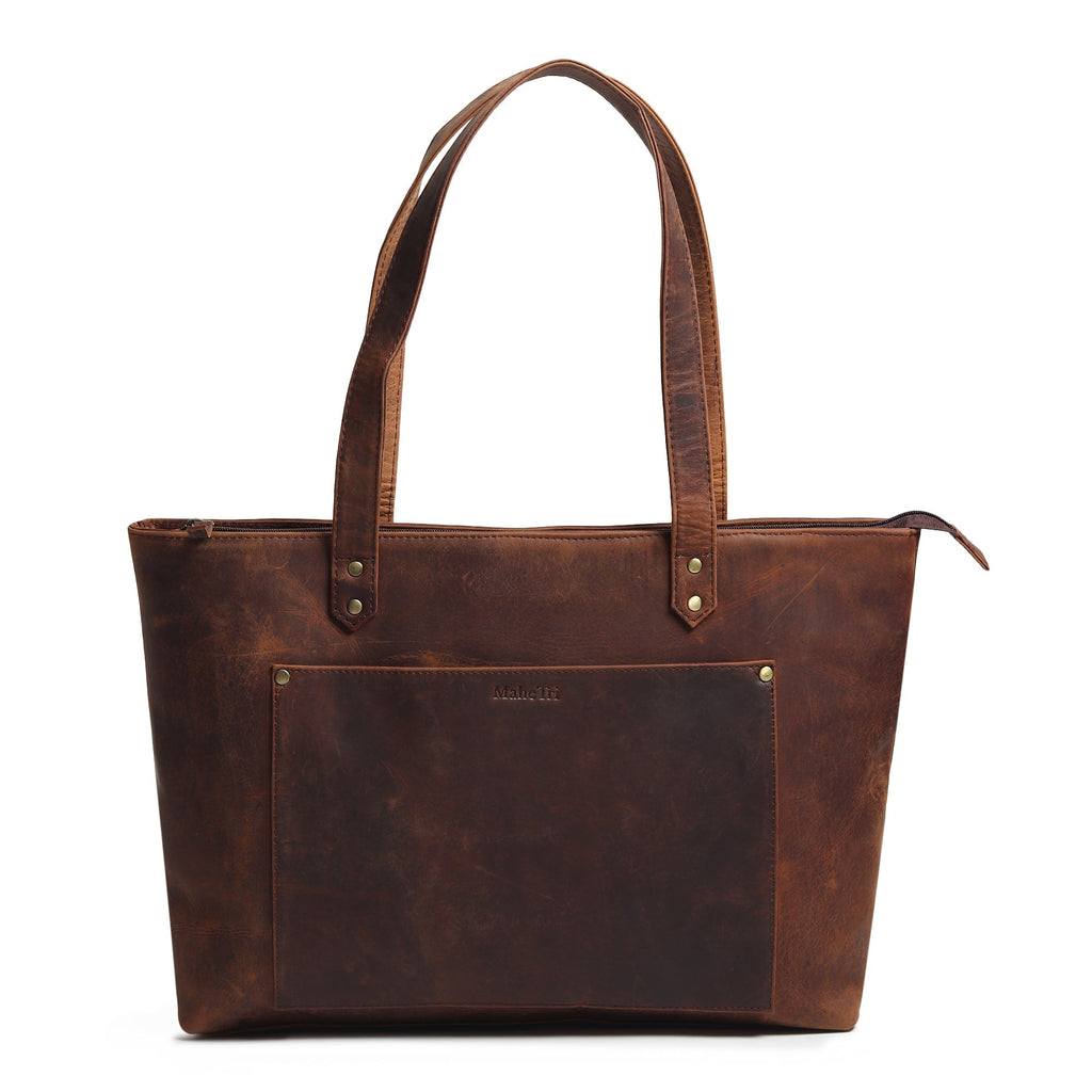 Rachel Large Leather Tote - Honeysuckle & Sparrow