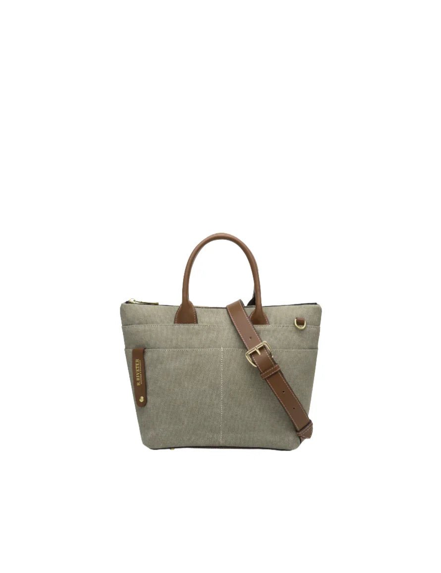 Dot | Small Tote | Fatigue Washed Canvas + Brown Leather - Honeysuckle & Sparrow